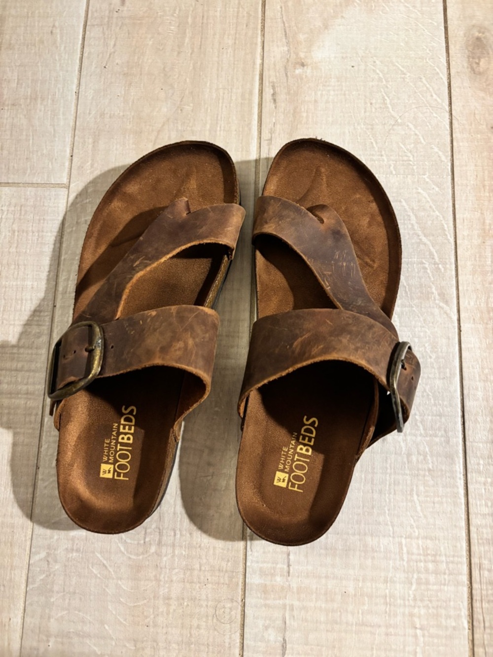 White Mountain | Footbed Sandals Brown Whiskey Leather 10